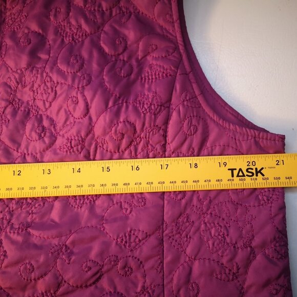 George Ladies Size Large Purple Lightweight Full Zip Lined Quilted Vest - Picture 7 of 8